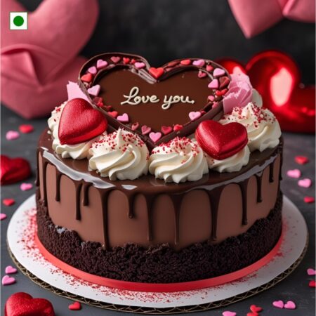 Love You Valentine Chocolate Cake