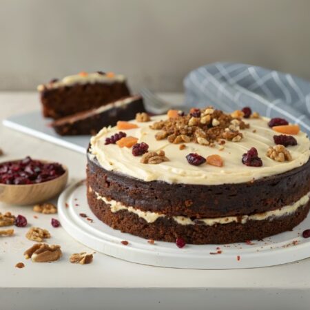 Choco Cream Carrot Walnut Cake