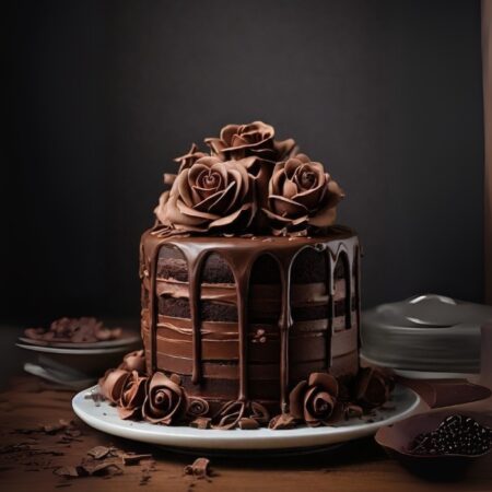 Chocolate Designer Rose Cake