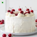 Cream Round Shape White Forest Cake - Image 2