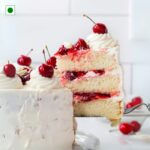 Cream Round Shape White Forest Cake - Image 3