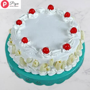 Cream Round Shape White Forest Cake