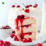 Cream Round Shape White Forest Cake - Image 5
