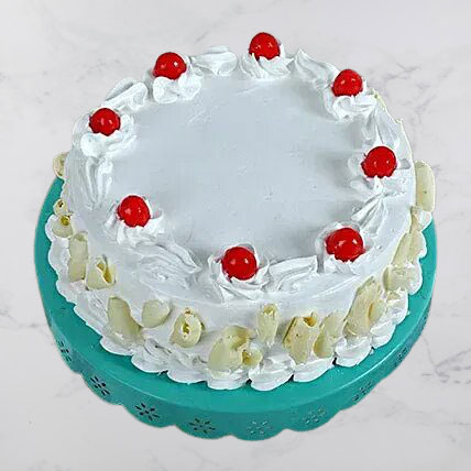 Cream Round Shape White Forest Cake