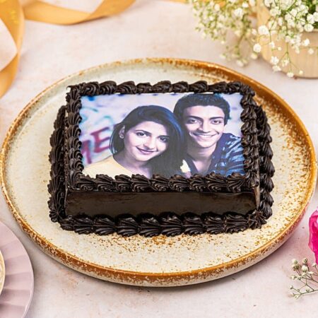 Decorated Chocolate Photo Cake