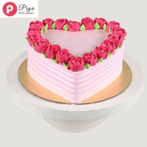 Heart-Chocolate-Cream-Rose-Cake