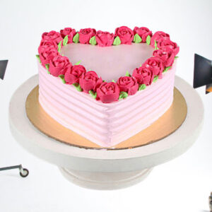 Heart Chocolate Cream Rose Cake