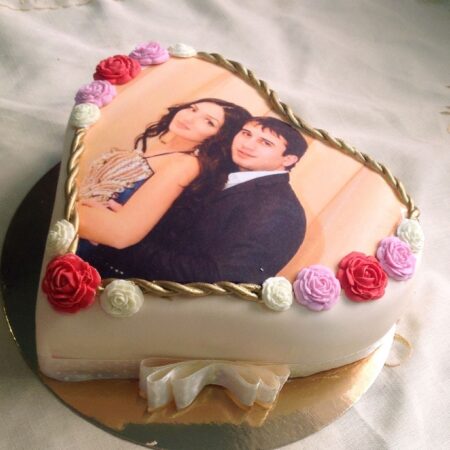 Heart Shaped Truffle Photo Cake