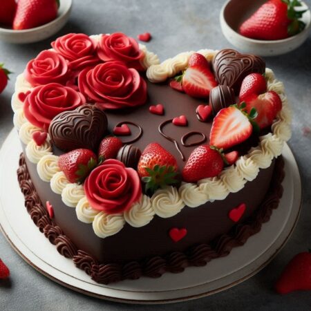Love Chocolate Red Rose Cake
