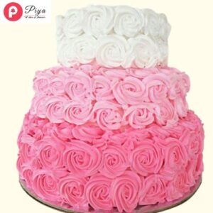 Pink-Floral-Chocolate-Cream-Cake