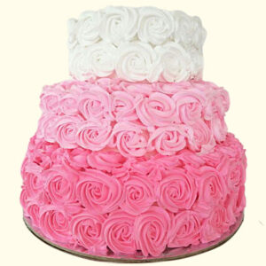 Pink Floral Chocolate Cream Cake