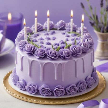 Purple Passions Floral Cake