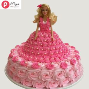 Rosy Vanilla Barbie Cake