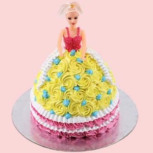 Rosy Vanilla Barbie Cake
