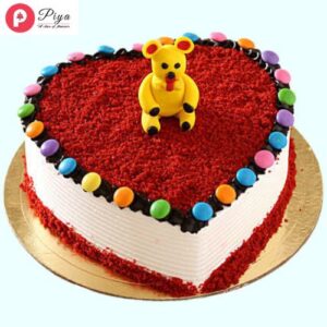 Sensual Red Velvet Teddy Fondant Cake