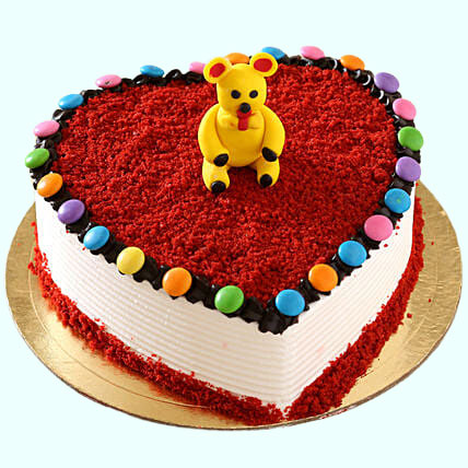 Sensual Red Velvet Teddy Fondant Cake