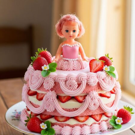 Strawberry Baby Doll Cake