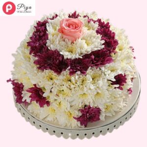 White-and-Purple-Daisy-Floral-Cake