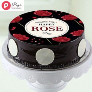 Delicious-Rose-Day-Truffle-Photo-Cake