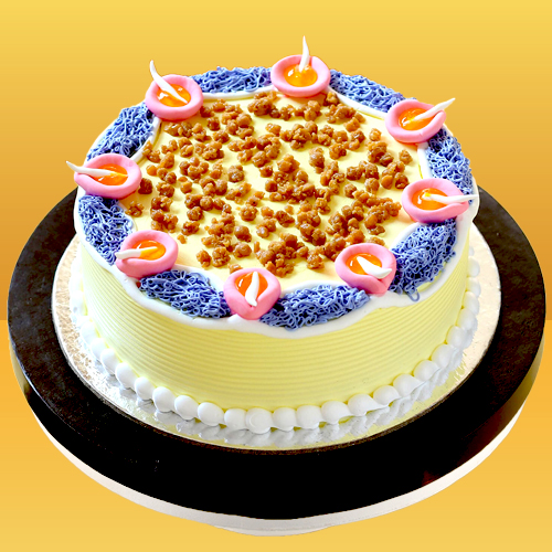 Cake Flavour- Vanilla Type of Cake- Cream Weight- Half Kg Shape- Round Serves- 4-6 People Size- 6 Inches in Diameter