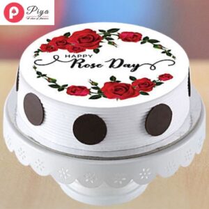 Happy Rose Day Pineapple Photo Cake