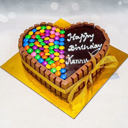 Heart Shaped With Gems Truffle Cake