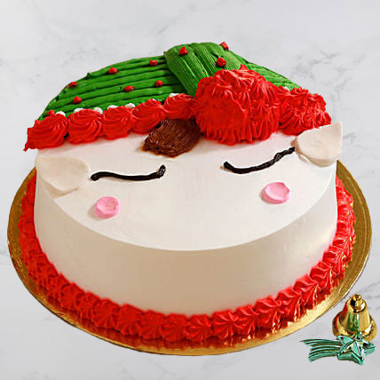 Santa With Hat Pineapple Christmas Cake