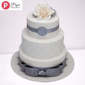 Silver-Anniversary-Chocolate-3-Tier-Cake