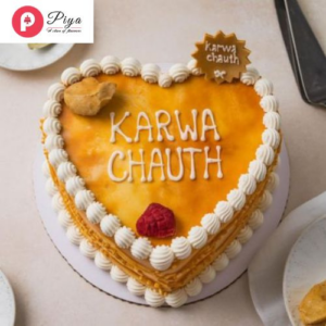 Heart Shape Karwa Chauth Cake