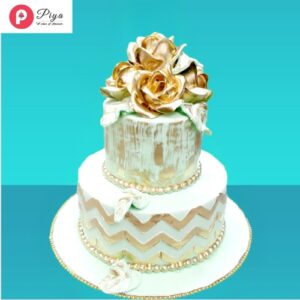 Golden Rose Wedding Cake