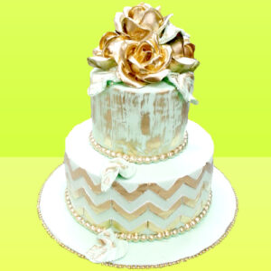 Golden Rose Wedding Cake