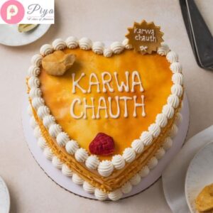 Heart Shape Karwa Chauth Cake