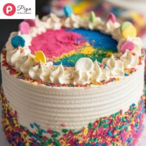 Holi Colourful Vanilla Cake
