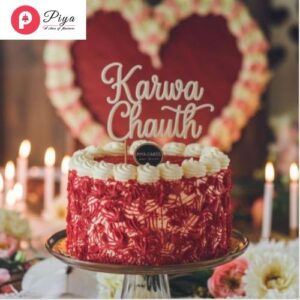 Karwa Chauth Desirable Red Velvet Cake
