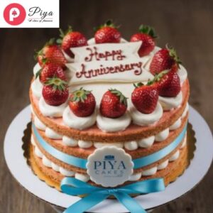 Strawberry Vanilla Anniversary Cake