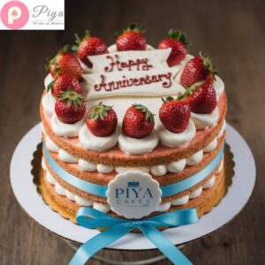 Strawberry Vanilla Anniversary Cake