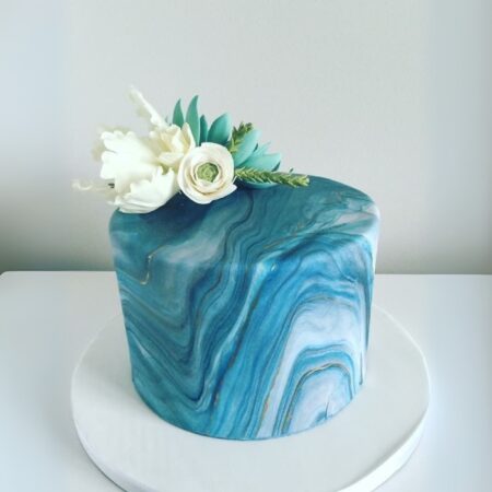 Blue Marble Effect Cake