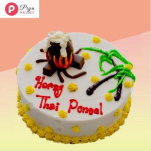 Chocolate white thai pongal sugarcane tree cake