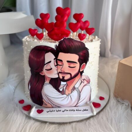 Love Theme Hand Painting cake