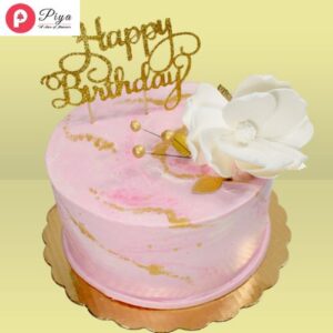 Marble Magnolia Birthday cake