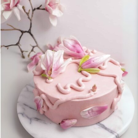 Marble Magnolia Birthday cake