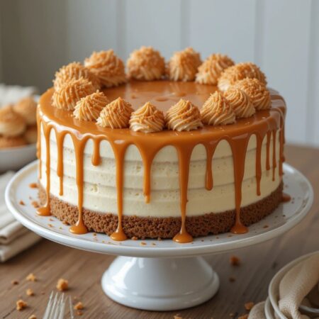 Drizzling Butterscotch Drip Cake
