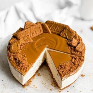 Lotus Biscoff Baked Cheesecake