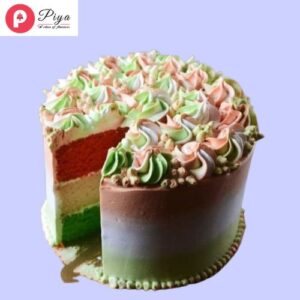 Tri-Color Cream Cake