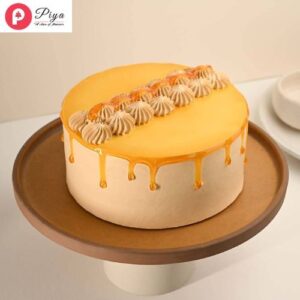 dripping-butterscotch-cream cake