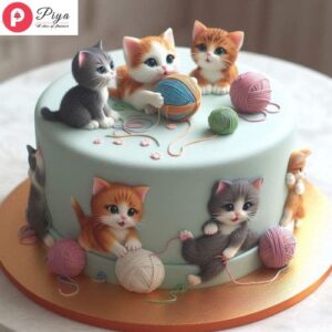 Cat Theme Birthday Cake