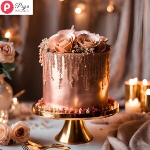 rose gold birthday cake