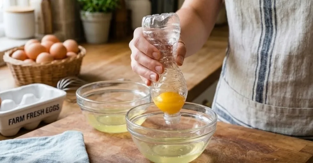 Bottle Suction Method in How to Separate Egg Whites Without Breaking the Yolk